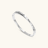 Roman Numeral Intertwine Bangle Bracelet - Silver