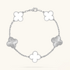CLOVER | White/Silver Bracelet