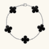 CLOVER | Black/Silver Bracelet